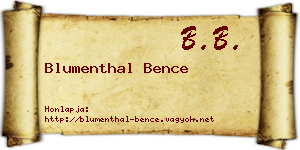 Blumenthal Bence névjegykártya